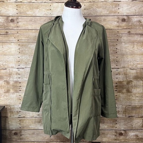 Love Tree  Size Large Green Windbreaker Jacket - Picture 2 of 7